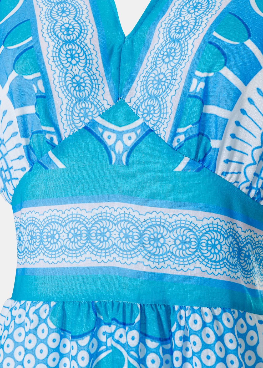 Light Blue Maxi Dress w/ Circles Pattern